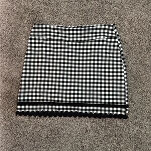 Black and White Checkered Women's Skort